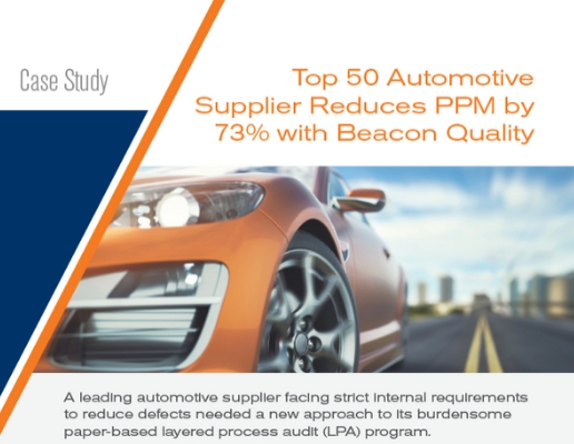 Top 50 Automotive Supplier Reduces PPM 73% with Beacon Quality