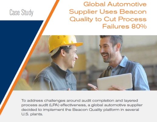 Global Automotive Supplier Uses Beacon Quality to Cut Process Failures 80%